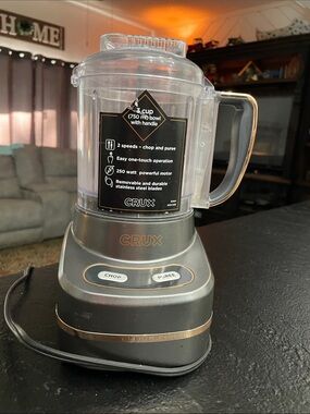 Crux 3-Cup Mini Food Chopper & Puree - Gray 7x10 no box